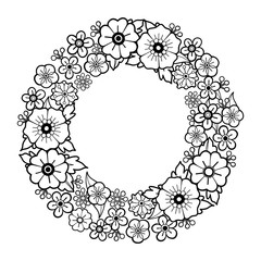 Graphic floral wreath