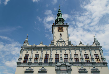 A beautiful renaissance town hall on the market square in Chełmno, Poland