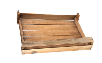 old wooden box on a white background