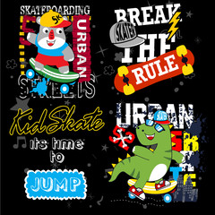 skate board vector set for t shirt and other use - 210347018
