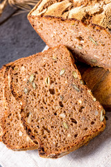 delicious and healthy home-made wholegrain bread with honey