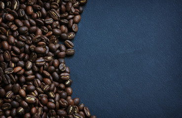Beautiful background with scattered coffee beans