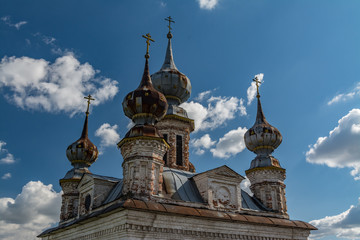 Fototapeta na wymiar Golden Ring of Russia. In the territory of Archangel Michael monastery in Yuryev-Polsky