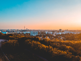 beautiful berlin overview in warm colors