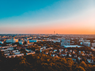 berlin in the afternoon with blue and orange colors