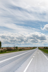 asphalting of highway without cars summer