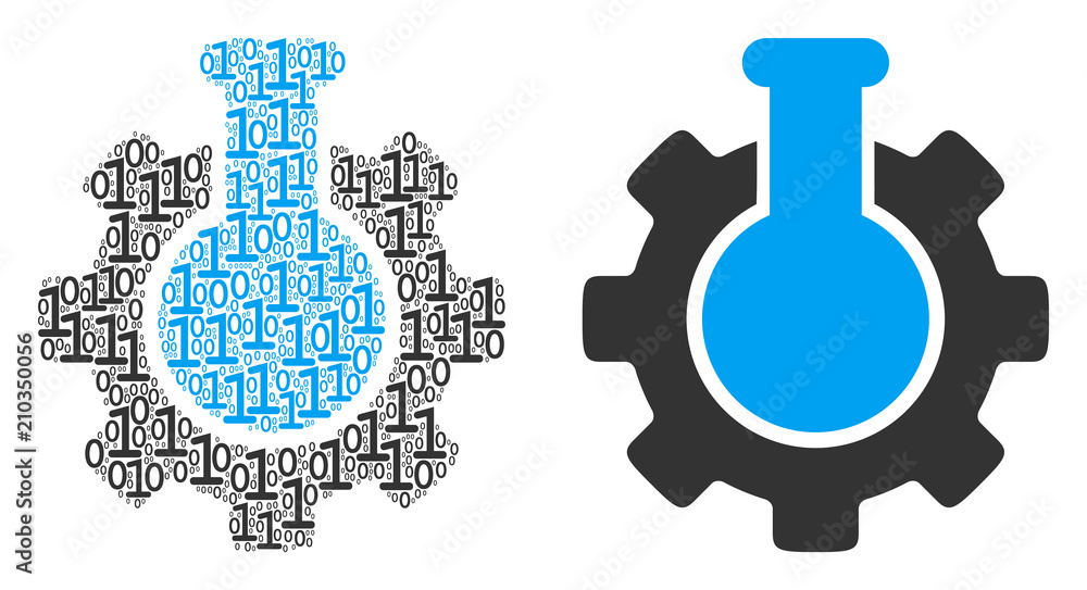 Poster chemical industry composition icon of zero and null digits in different sizes. vector digital symbol