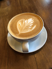 Latte coffee in a cup