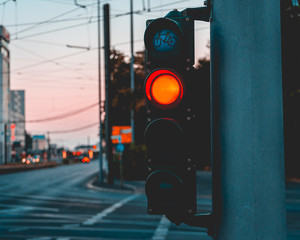 red traffic light for bicycle