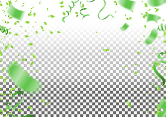 Abstract background party celebration green confetti.