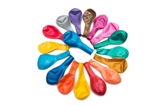 colored balloons isolated