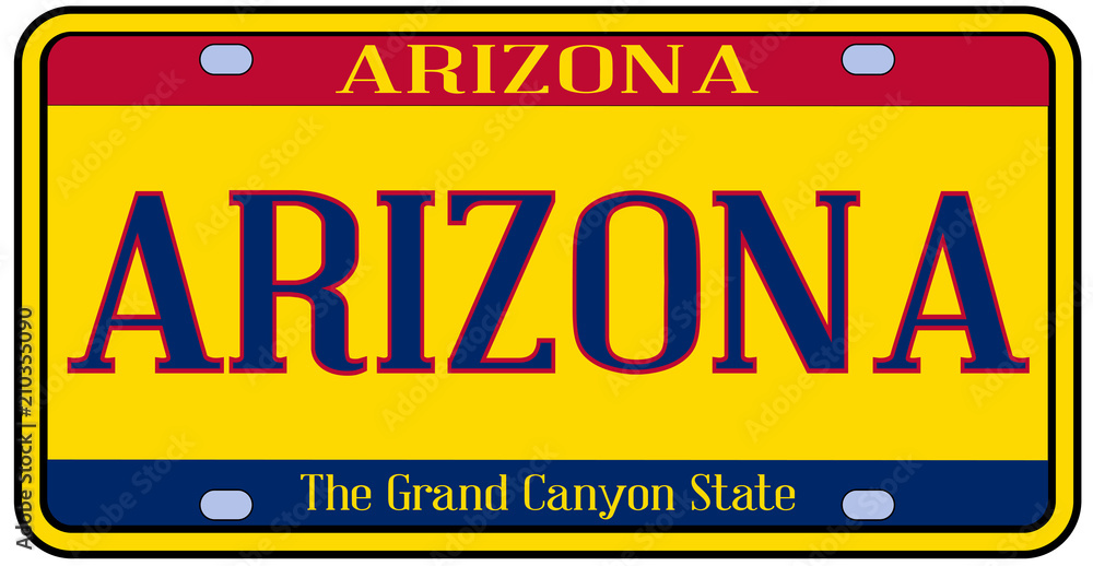 Wall mural Arizona Spoof State License Plate