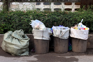 Old Bin trash at rustic countryside wayside, Garbage, Bin, Trash, Dirty, Waste, Pollution garbage, Bin waste