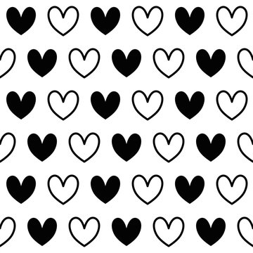 Black White Heart Pattern