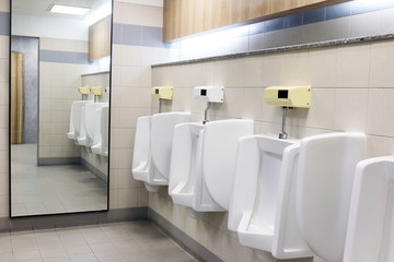 urinals, toilet, white urinals in men's bathroom, white ceramic urinals for men in toilet room