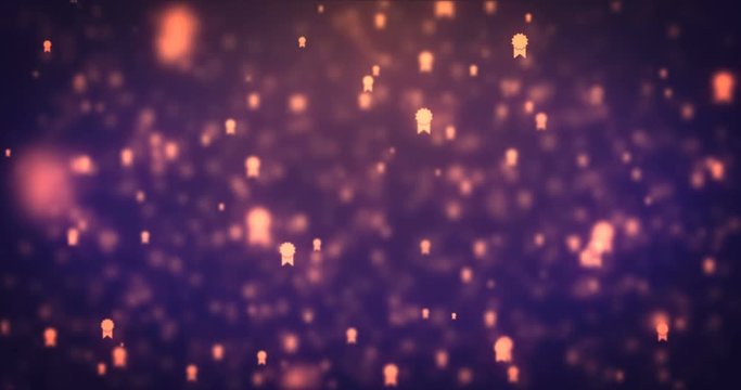 Loopable animation modern moving orange award icons