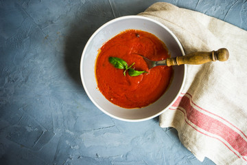 Traditional spanish tomato cream soup