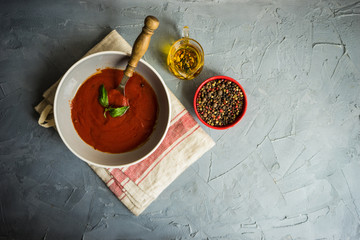 Traditional spanish tomato cream soup