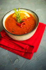 Traditional spanish tomato cream soup