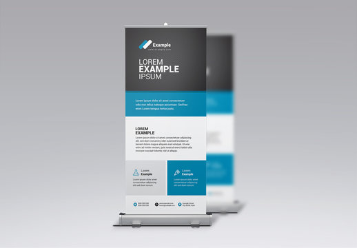 Gray and Blue Business Banner Layout