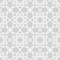 Seamless gray oriental pattern. Vector geometric texture.