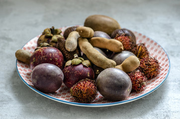 exotic fruits on a plate