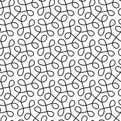 CURL AND SCROLL LINES. DECORATIVE BOW SEAMLESS VECTOR PATTERN. TRENDY GEOMETRIC TEXTURE