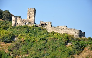 Fototapeta na wymiar ruins castle, village Spitz, Austria,Europe