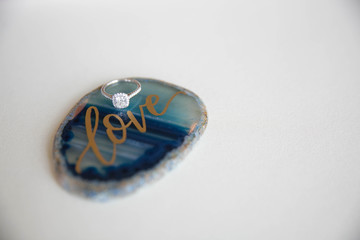 Engagement Ring on agate stone