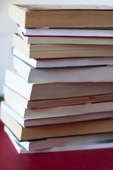Stack of books. Study. Love to read. Education. Library