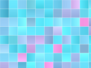 Abstract geometric background with squares Gradients squares of pink, green and blue colors. Vector illustration