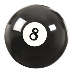 Realistic vector billiard ball black 8