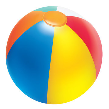 Realistic vector colorful beach ball