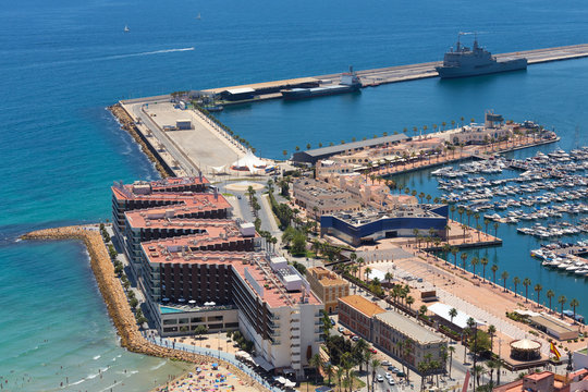 alicante harbor spain from above