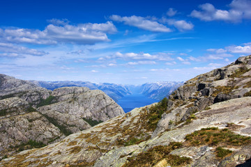 Fototapeta na wymiar the Norwegian Lysefjord, a beautiful landscape