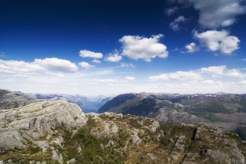the Norwegian Lysefjord, a beautiful landscape