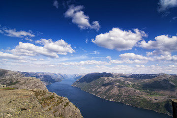 the Norwegian Lysefjord, a beautiful landscape