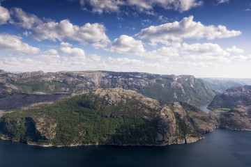 the Norwegian Lysefjord, a beautiful landscape