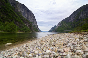 the Norwegian Lysefjord, a beautiful landscape