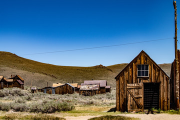 View of the famous, gold mining, ghost town of Bodie, Californa