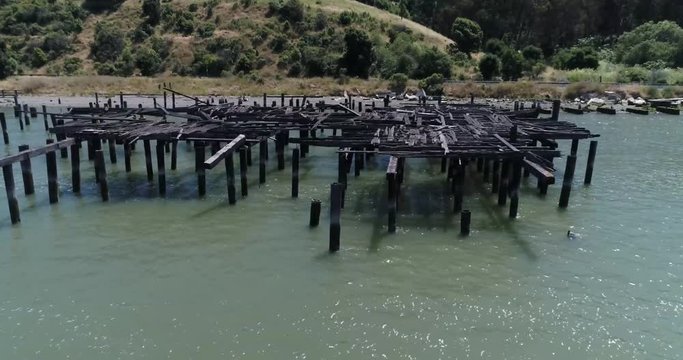 long pan of decayed dock in Crocket CA