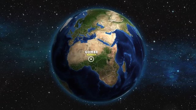 NIGERIA GOMBE ZOOM IN FROM SPACE