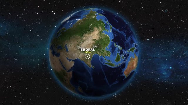 INDIA BHOPAL ZOOM IN FROM SPACE