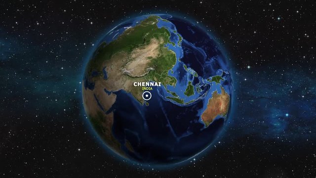 INDIA CHENNAI ZOOM IN FROM SPACE