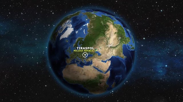MOLDAVA REPUBLIC OF TIRASPOL ZOOM IN FROM SPACE