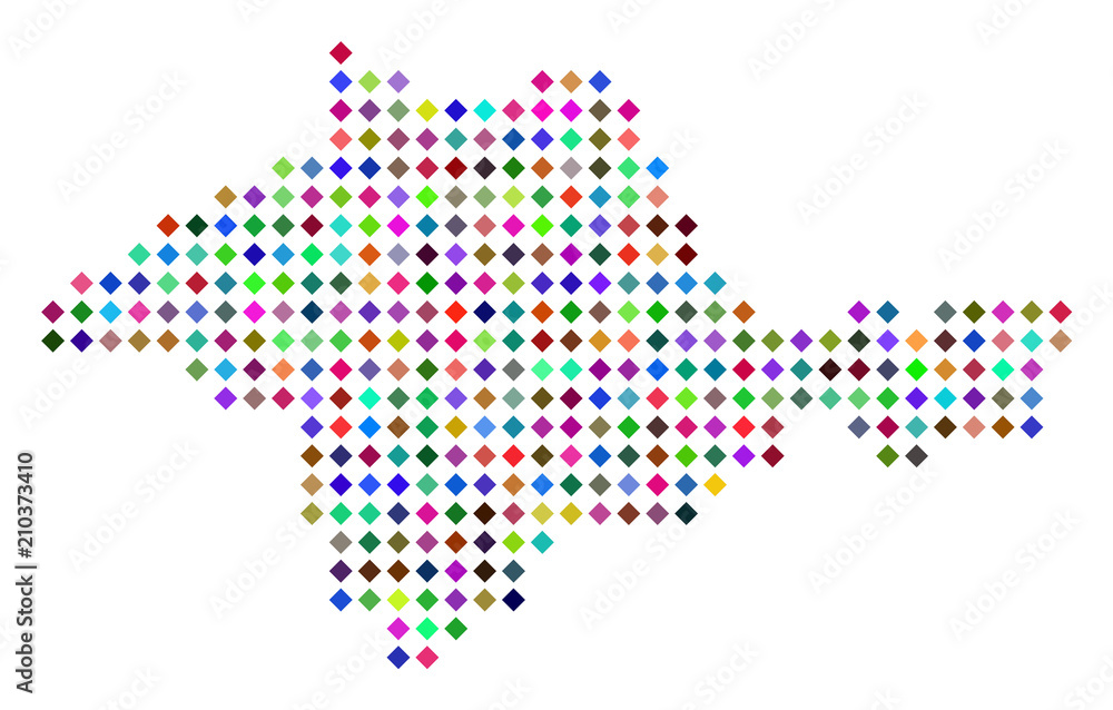 Poster multicolored dotted crimea map. vector concept of crimea map created of rhombus dots mosaic. abstrac