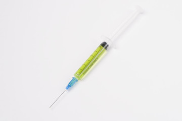 Medical syringe on white isolated background.
Empty medical syringe on white isolated background.