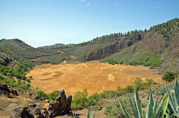 Spain. Gran Canaria. Mountain landscapes. Caldera volcano