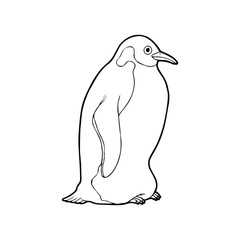 Penguin cartoon illustration isolated on white background for children color book
