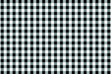Black Gingham pattern. Texture from rhombus/squares for - plaid, tablecloths, clothes, shirts, dresses, paper, bedding, blankets, quilts and other textile products. Vector illustration.